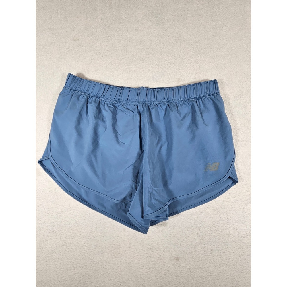 New Balance Mens Blue Running Shorts Reflective Logo WS51209 Size M